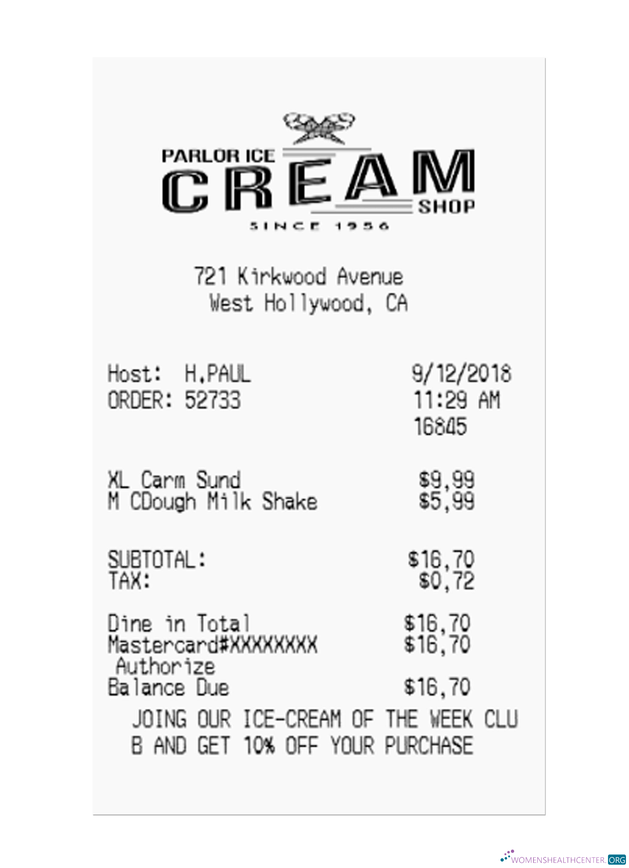 Download ICE CREAM SHOP payment check Photoshop template